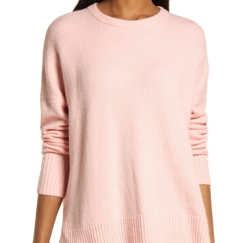 Treasure & Bond Women's Size XXS Crewneck Pullover Sweater Pink Lotus Stretch